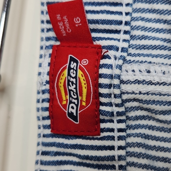 Dickies juniors blue and white‎ striped blue denim mini skirt women's - Picture 4 of 6